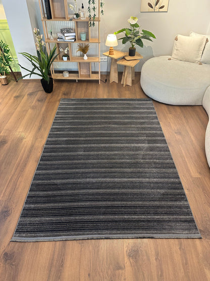 ŞÖNİL İNKA-ANTRASİT Makinede Yıkanabilir İskandinav Desenli Salon Koridor Mutfak Şönil Dokuma Halı