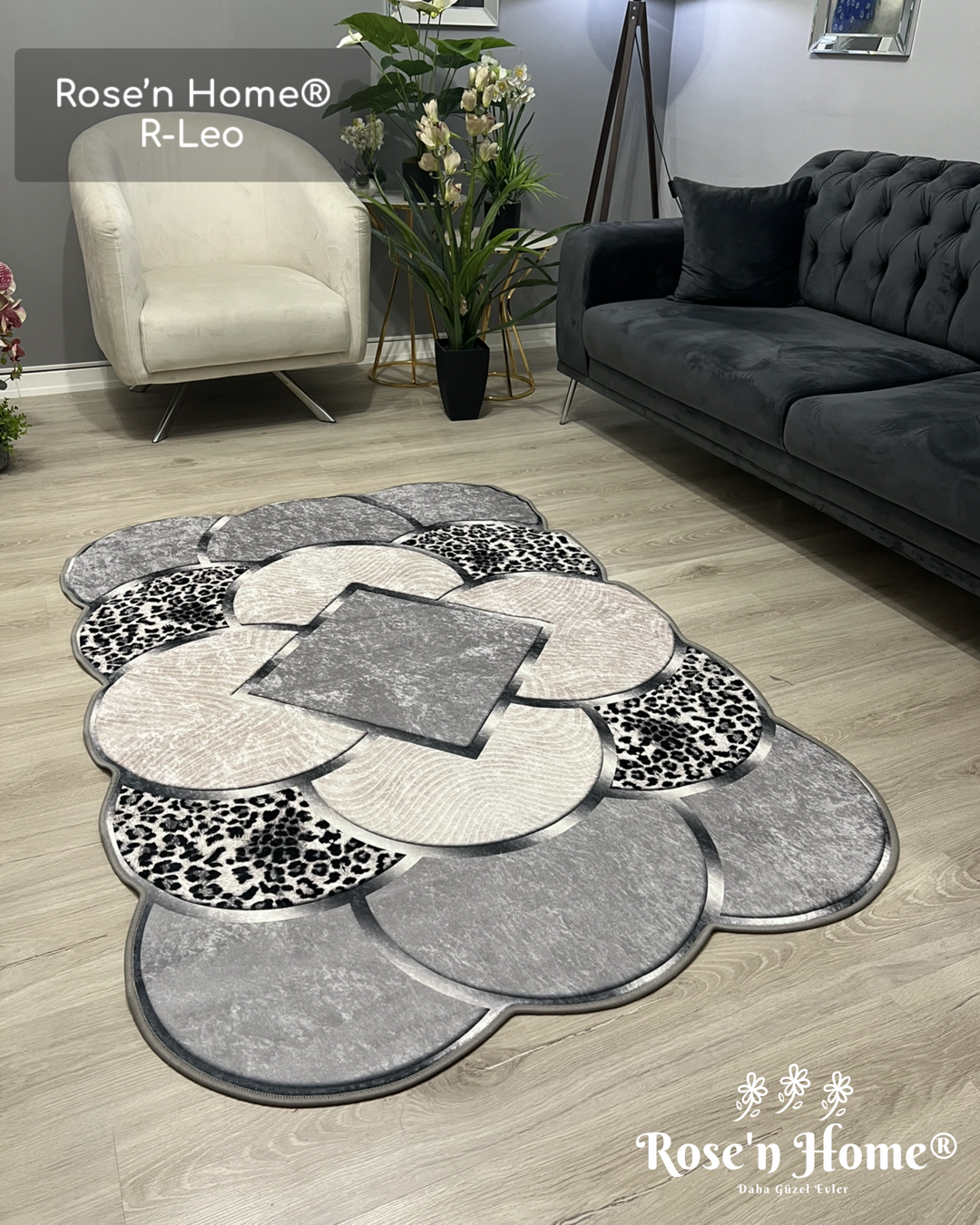 R-LEO - %100 Pamuk Dokuma Taban Makinede Yıkanabilir Kaymaz Halı