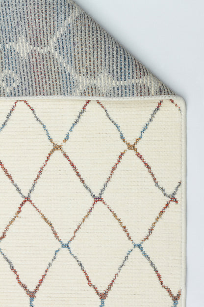 ŞÖNİL MODERN Kaymaz Taban İskandinav Desenli Salon Koridor Mutfak Şönil Kilim Dokuma Halı-KREM