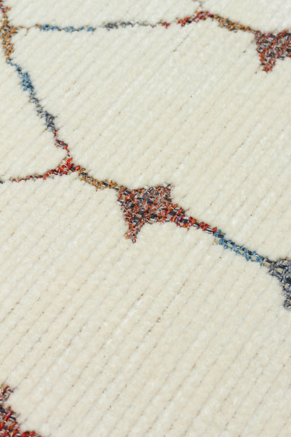 ŞÖNİL MODERN Kaymaz Taban İskandinav Desenli Salon Koridor Mutfak Şönil Kilim Dokuma Halı-KREM