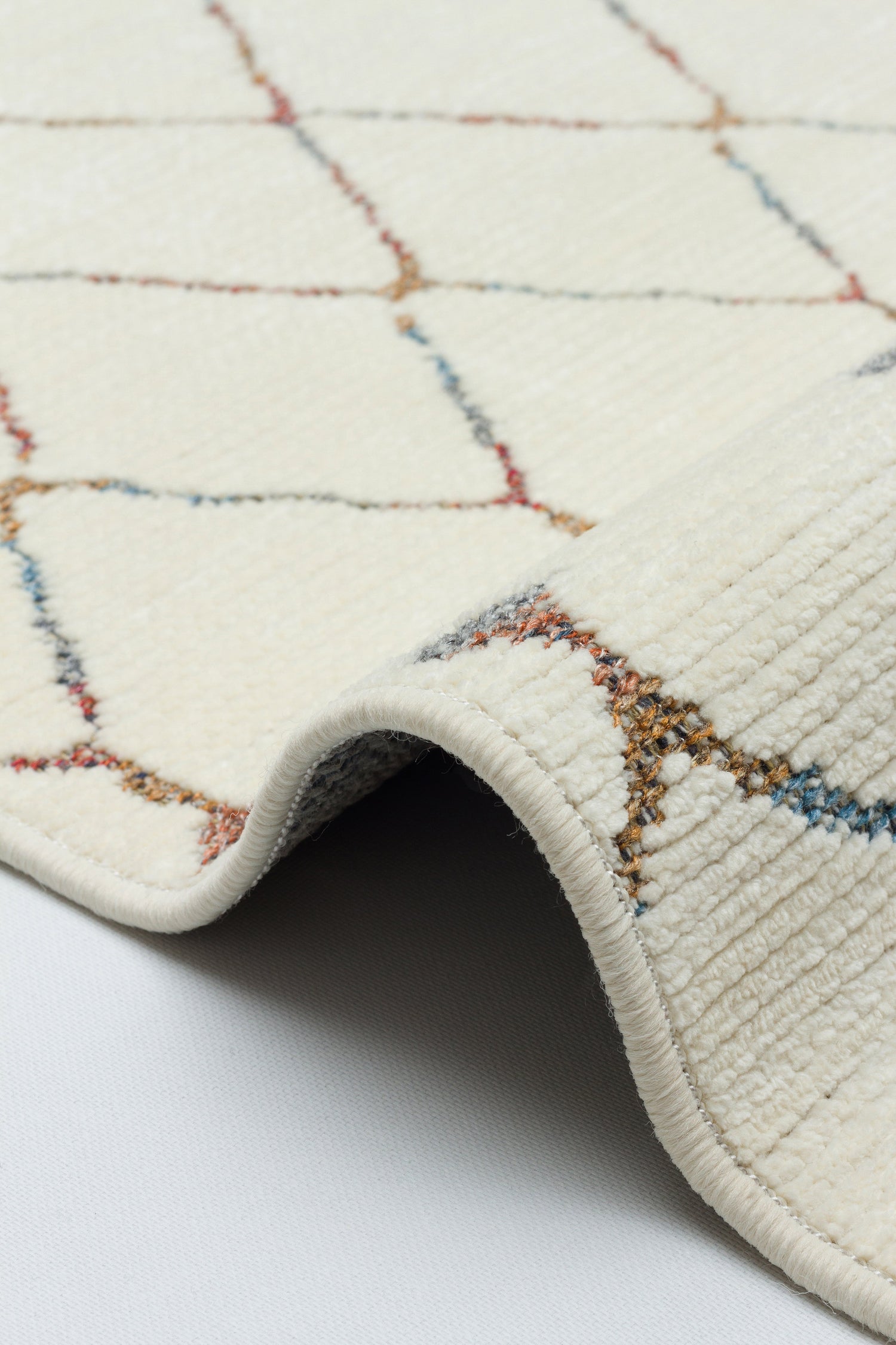 ŞÖNİL MODERN Kaymaz Taban İskandinav Desenli Salon Koridor Mutfak Şönil Kilim Dokuma Halı-KREM