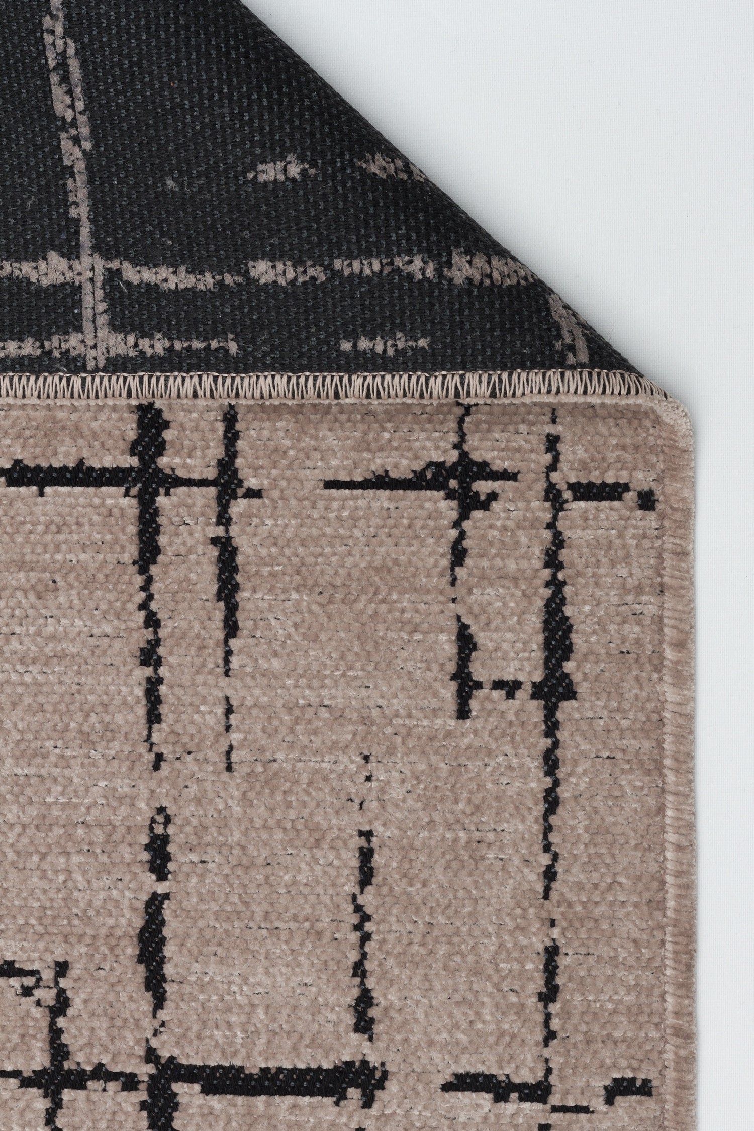 ŞÖNİL HÜNKAR Kaymaz Taban İskandinav Desenli Salon Koridor Mutfak Şönil Kilim Dokuma Halı-VİZON