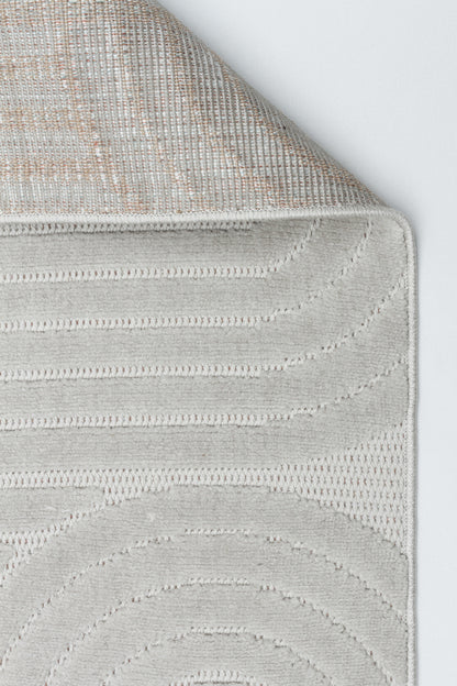 MİLAS C42-GRİ Kabartmalı Modern Geometrik Desenli Salon Koridor Mutfak Halısı