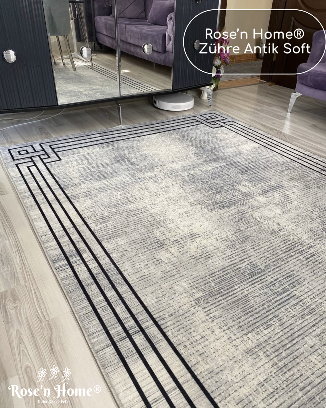 ZÜHRE ANTİK SOFT - %100 Pamuk Dokuma Taban Makinede Yıkanabilir Kaymaz Halı