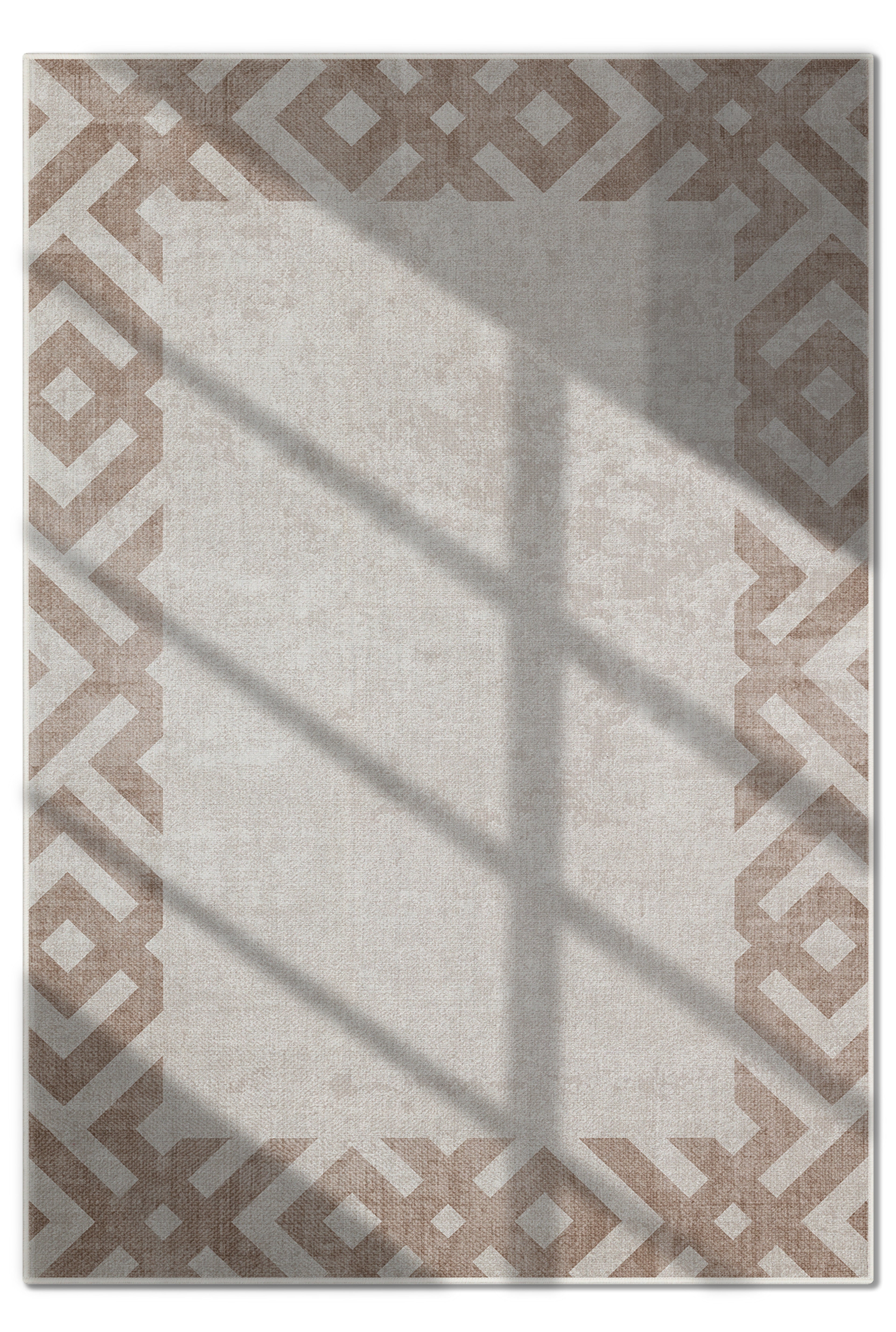 Arte M136-08 Modern Geometrik Desenli Dekoratif Dokuma Halı