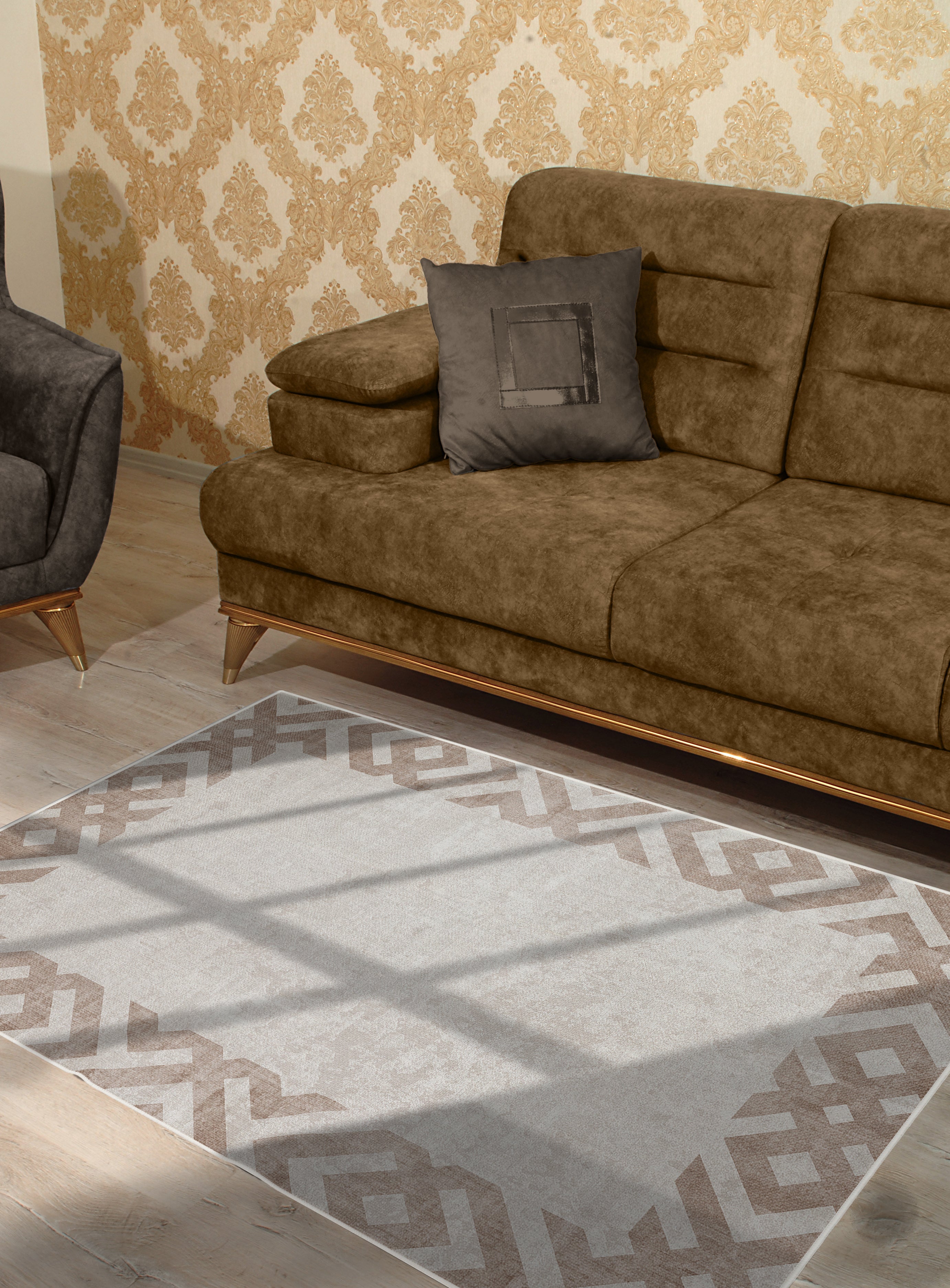 Arte M136-08 Modern Geometrik Desenli Dekoratif Dokuma Halı