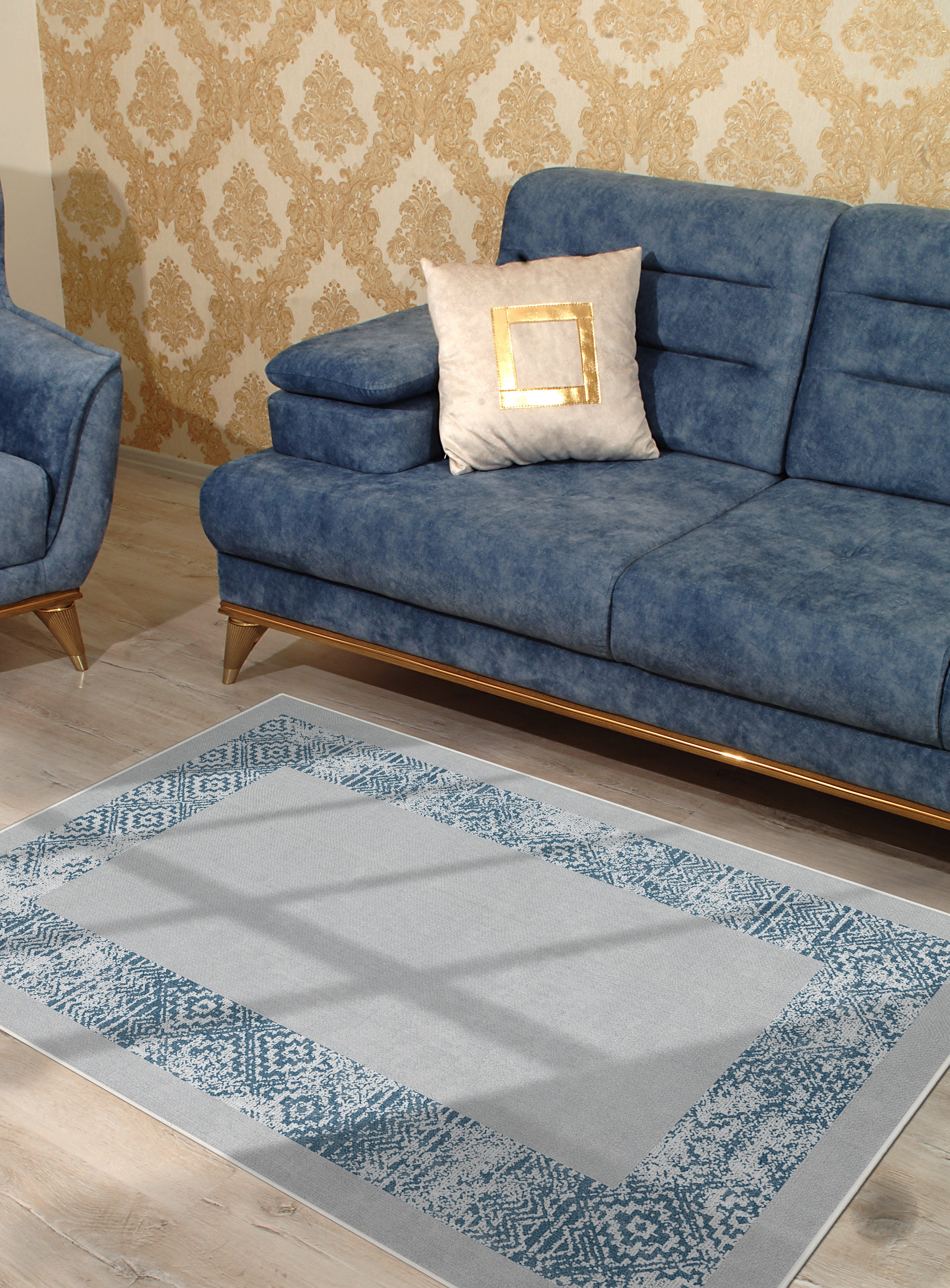 Arte M140-03 Modern Geometrik Desenli Dekoratif Dokuma Halı