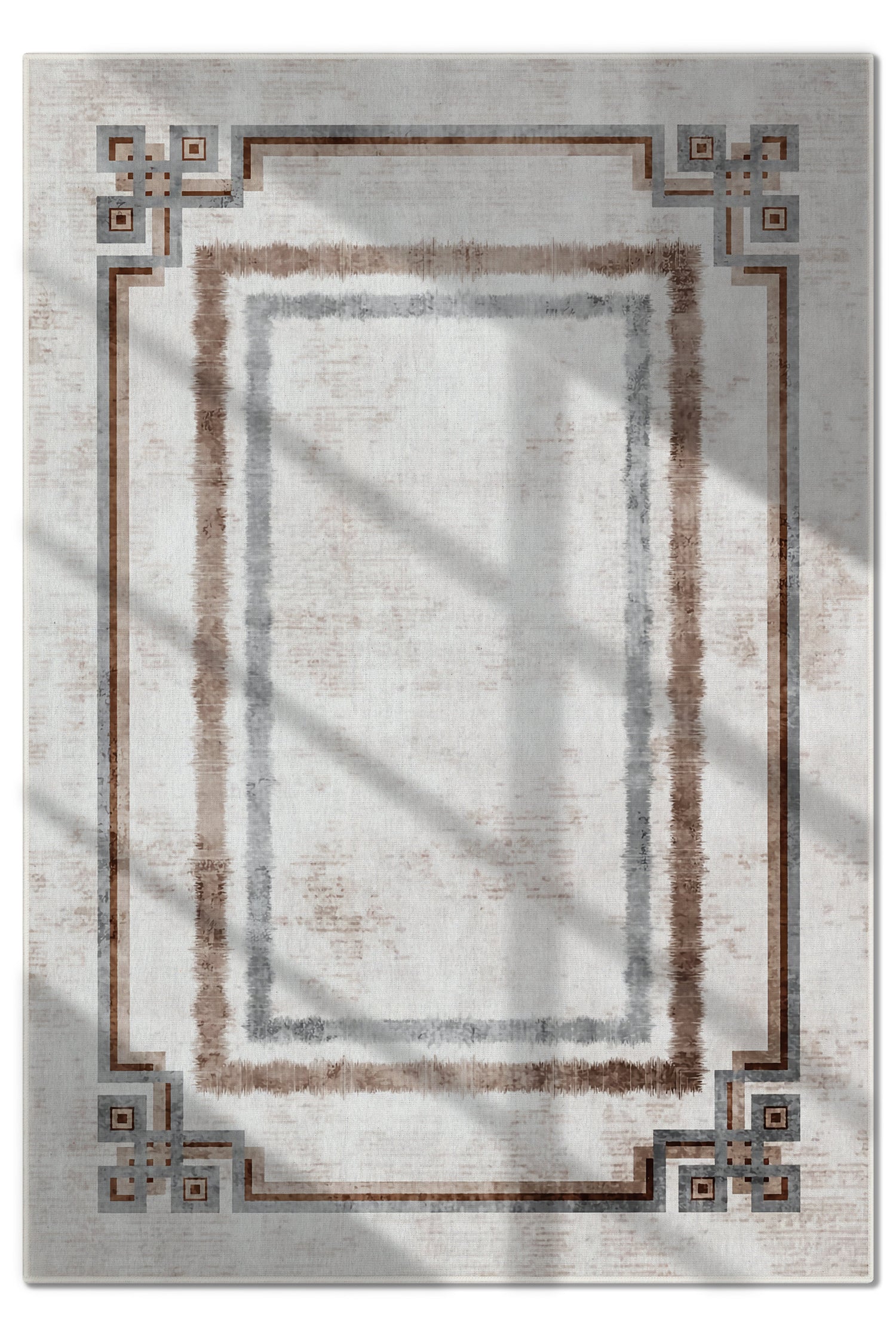 Arte M223-00 Çerçeveli Çizgili Dekoratif Dokuma Halı