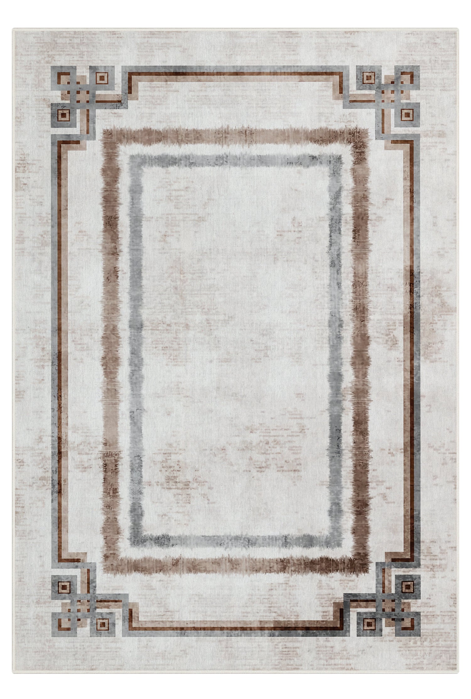 Arte M223-00 Çerçeveli Çizgili Dekoratif Dokuma Halı