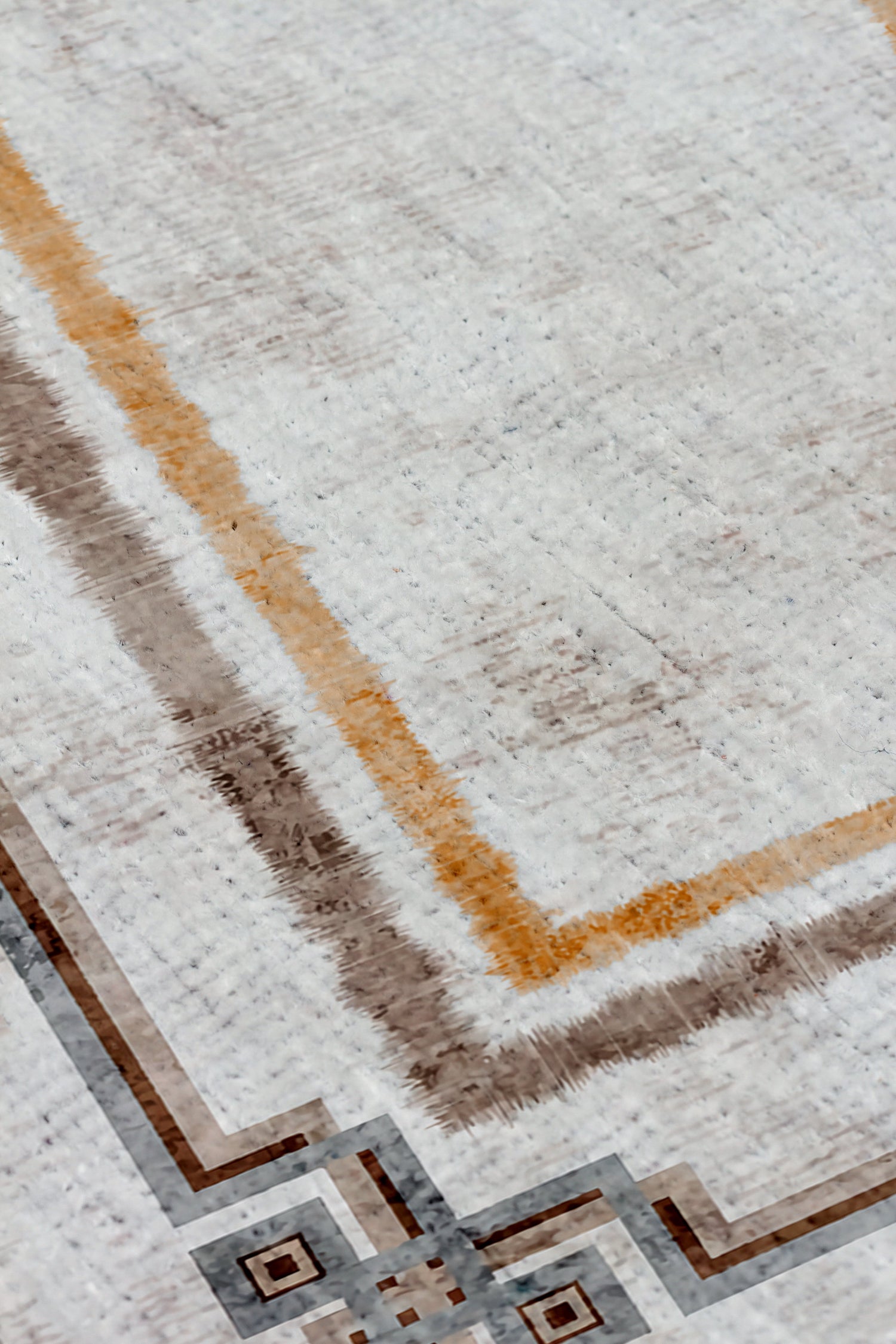 Arte M223-01 Çerçeveli Çizgili Dekoratif Dokuma Halı