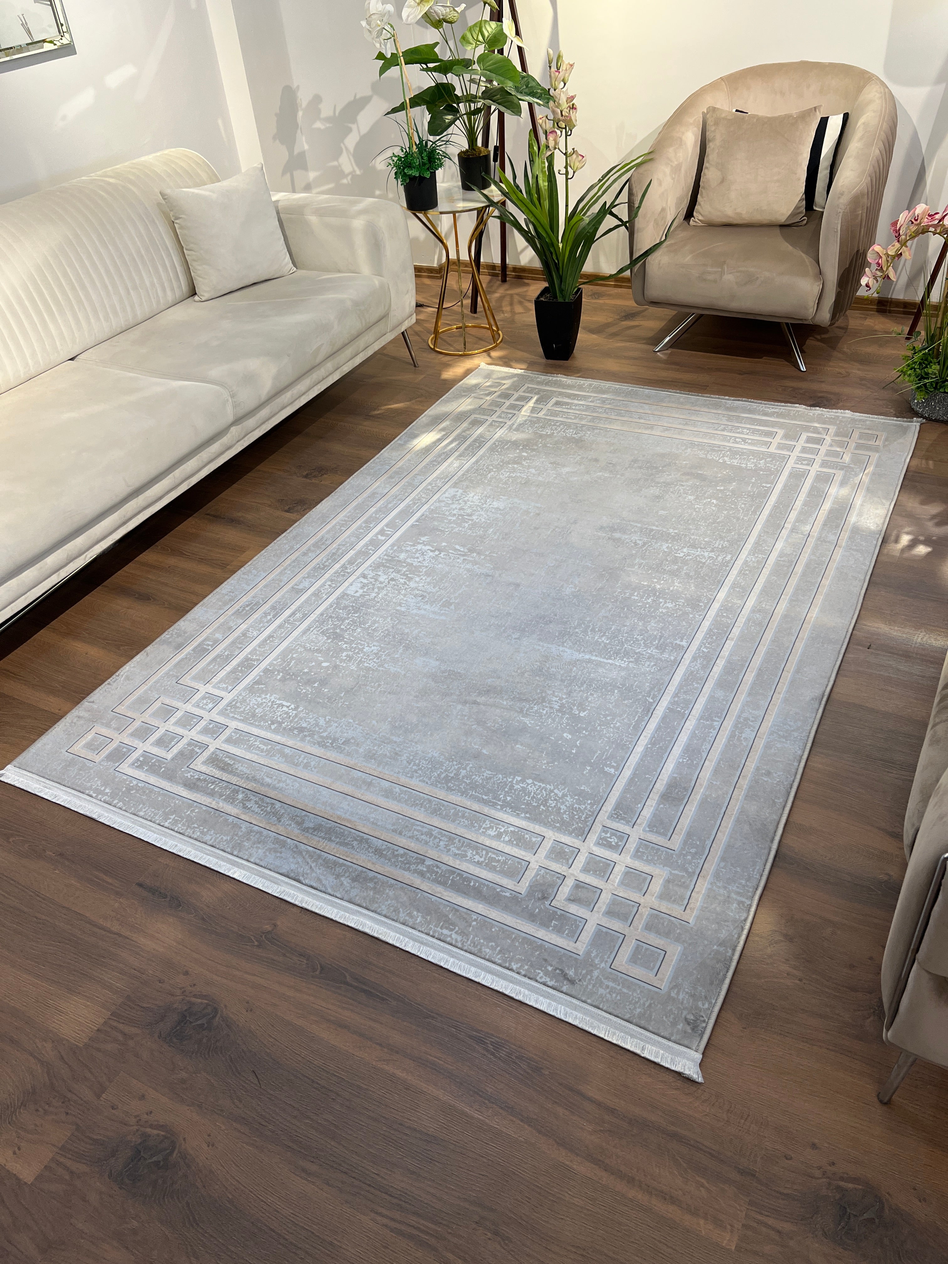 MARMARİS - %100 Pamuk Dokuma Taban Makinede Yıkanabilir Kaymaz Halı