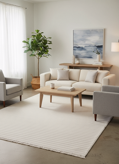 MİLAS T-JP55 BEJ Kabartmalı Modern Geometrik Desenli Salon Koridor Mutfak Halısı