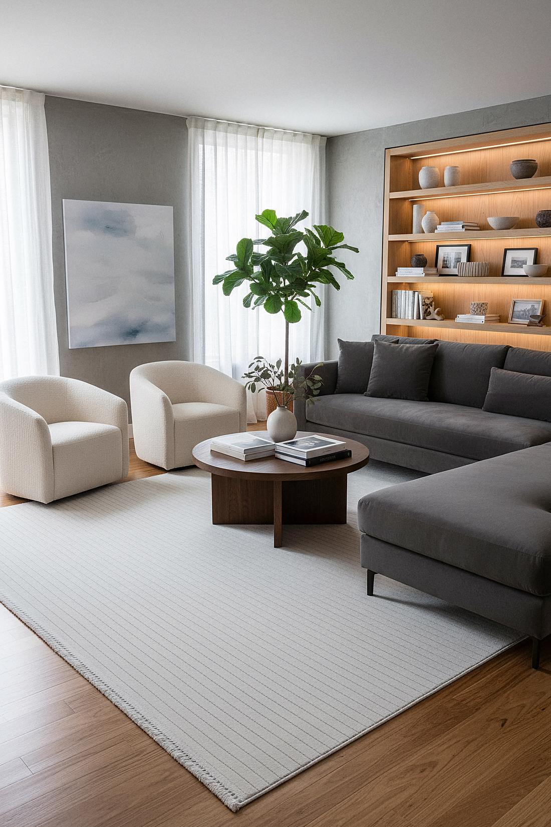 MİLAS T-JP55 GRİ Kabartmalı Modern Geometrik Desenli Salon Koridor Mutfak Halısı