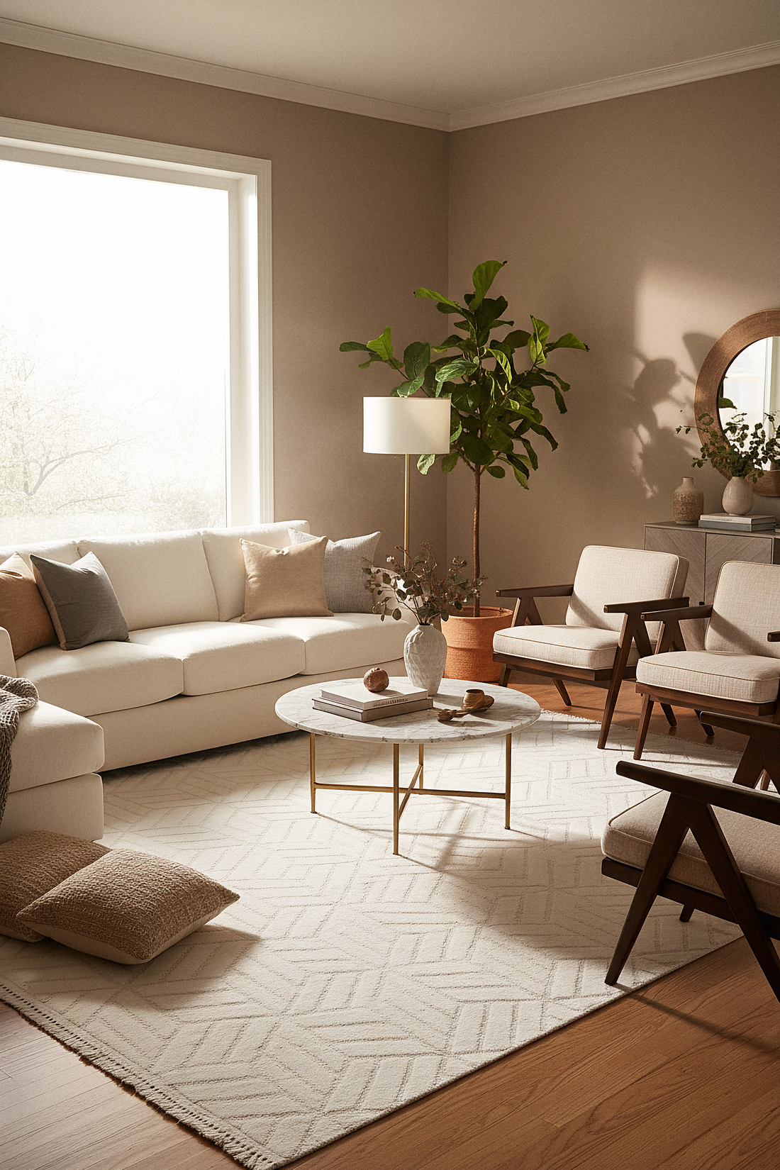 MİLAS T-LO67 KREM Kabartmalı Modern Geometrik Desenli Salon Koridor Mutfak Halısı