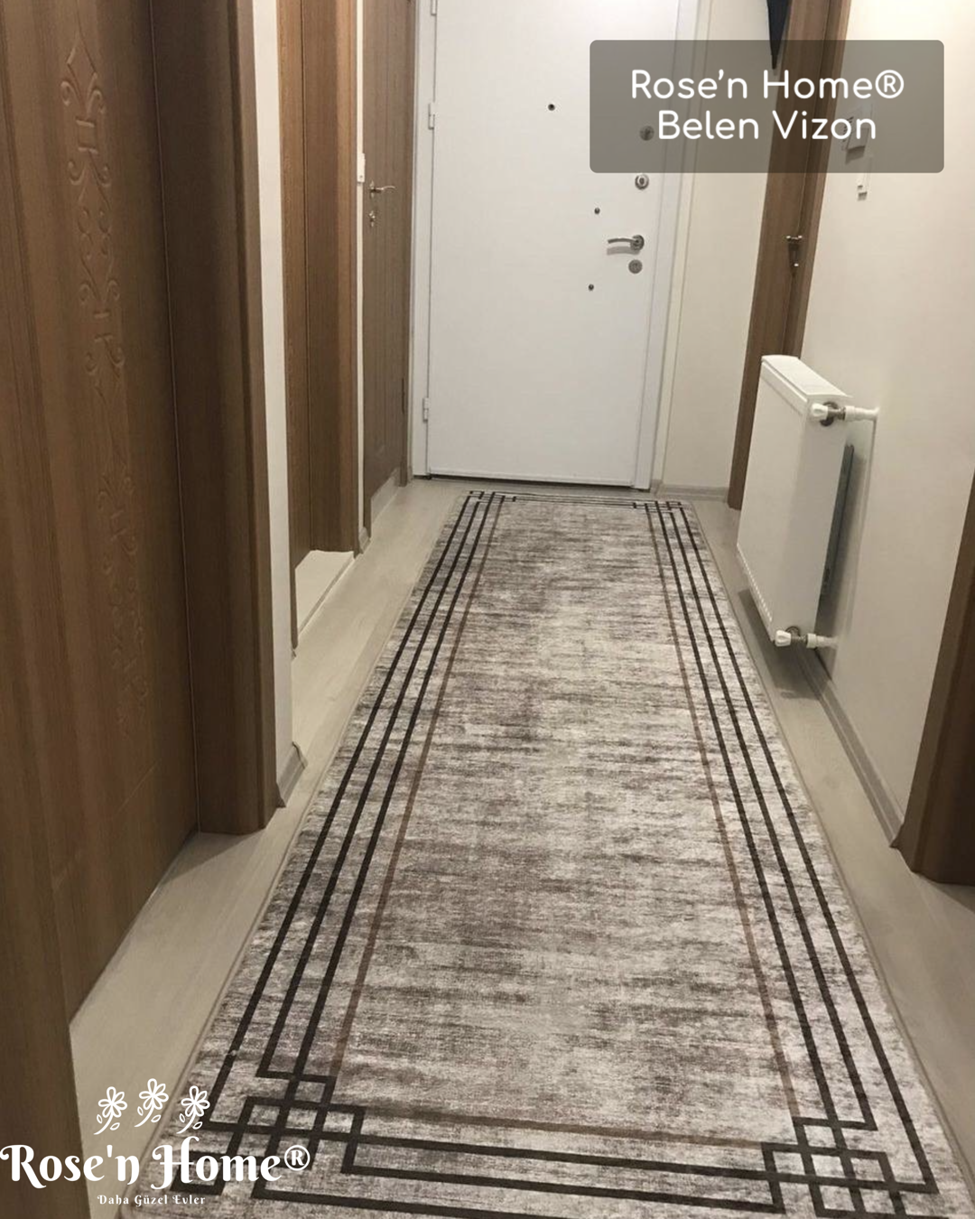 BELEN VİZON - %100 Pamuk Dokuma Taban Makinede Yıkanabilir Kaymaz Halı
