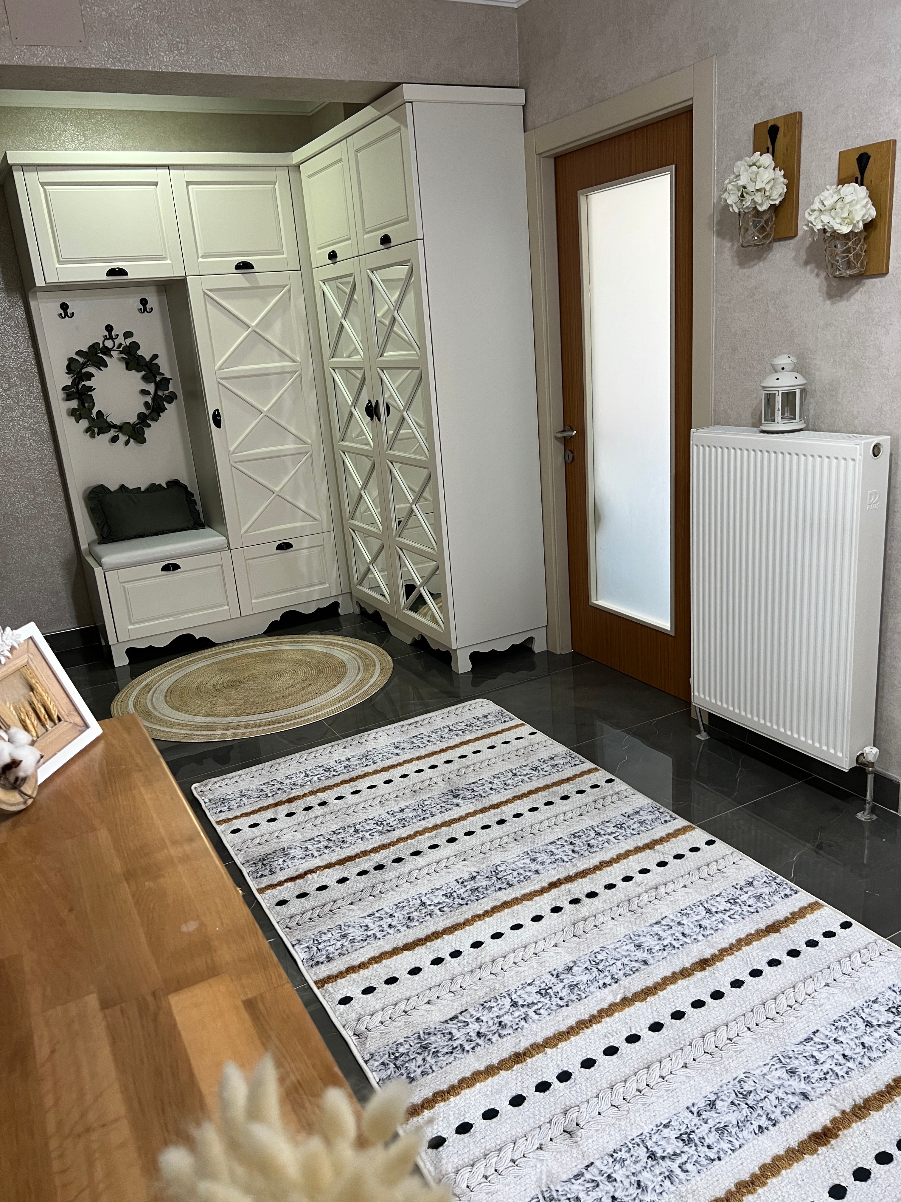 NİSAN - %100 Pamuk Dokuma Taban Makinede Yıkanabilir Kaymaz Halı