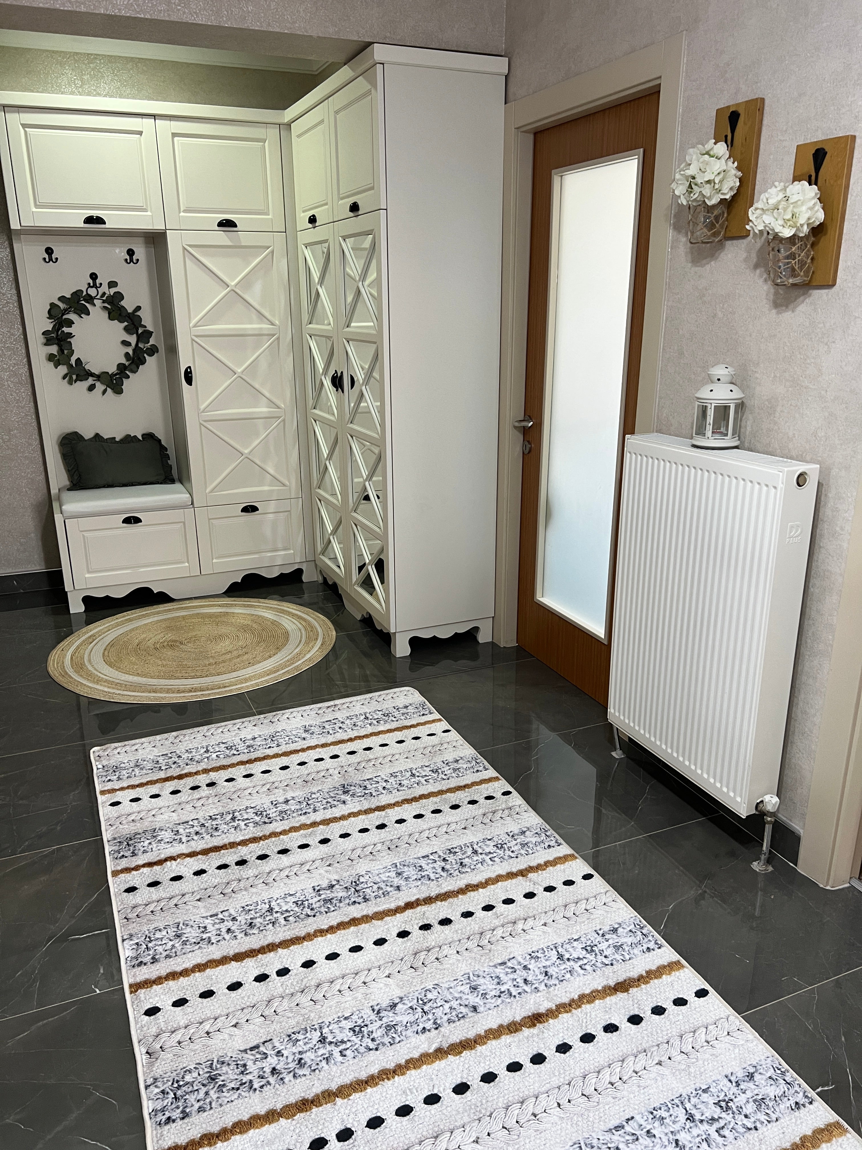 NİSAN - %100 Pamuk Dokuma Taban Makinede Yıkanabilir Kaymaz Halı