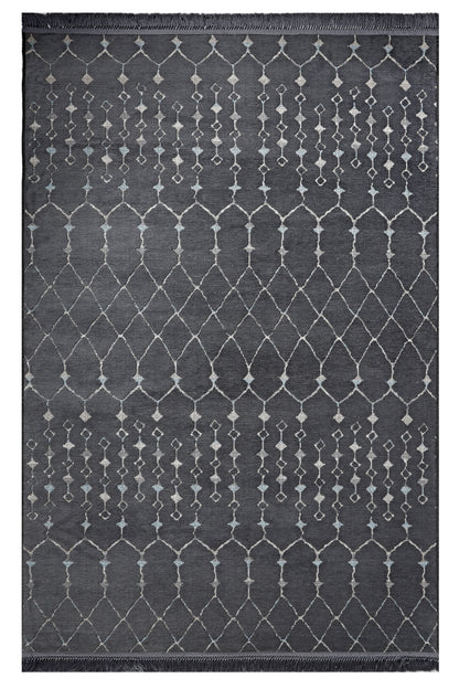ŞÖNİL MODERN - ANTRASİT Kaymaz Taban Salon Koridor Mutfak Şönil Kilim Dokuma Halı