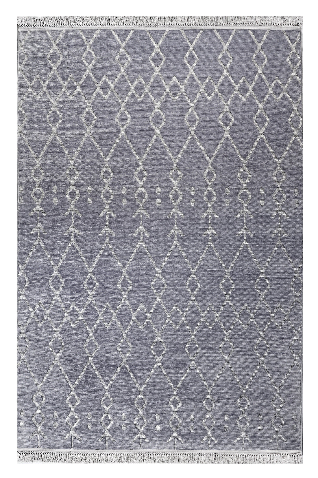 ŞÖNİL MODERN - GRİ Kaymaz Taban İskandinav Desenli Salon Koridor Mutfak Şönil Kilim Dokuma Halı