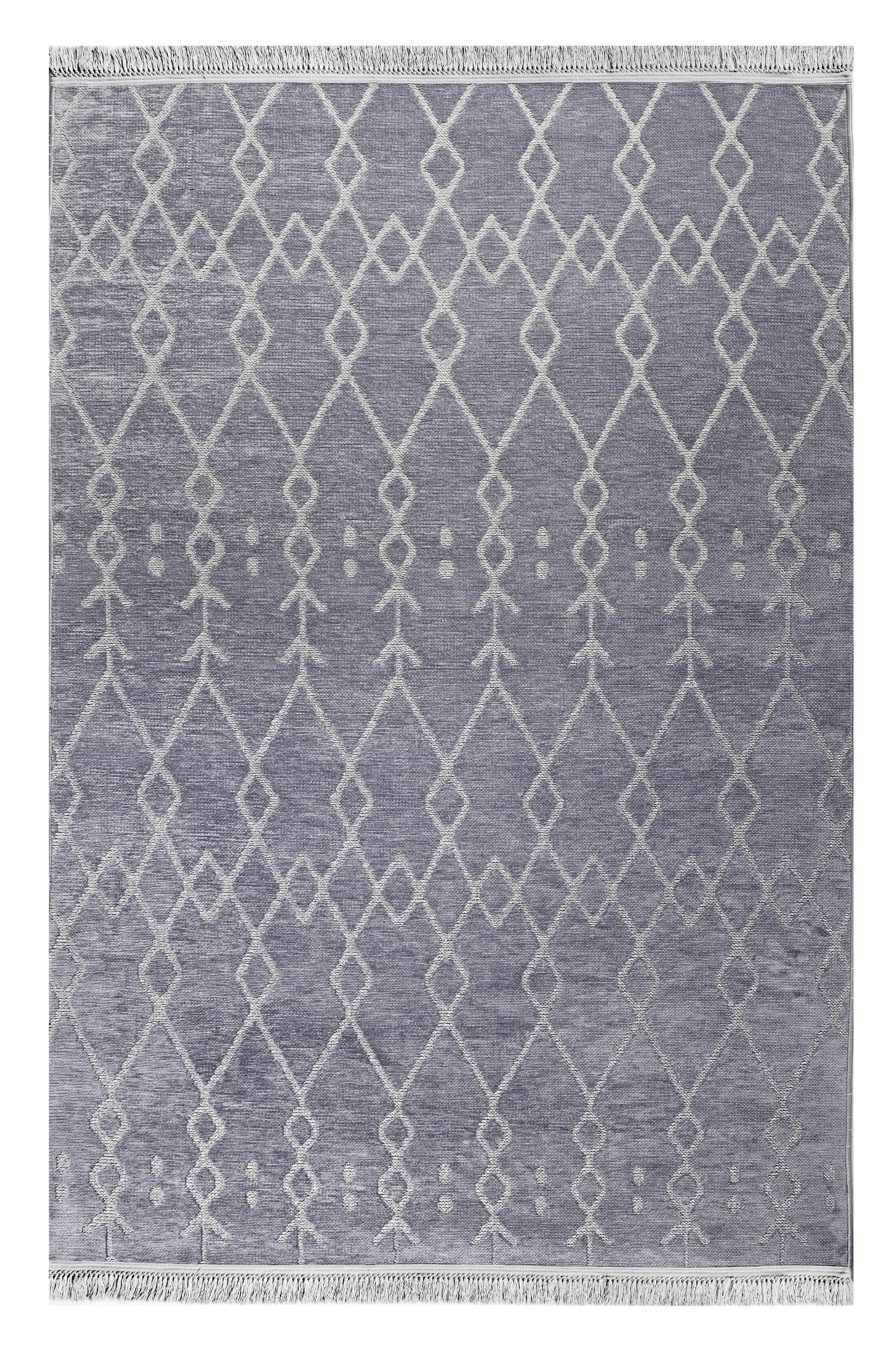 ŞÖNİL MODERN - GRİ Kaymaz Taban İskandinav Desenli Salon Koridor Mutfak Şönil Kilim Dokuma Halı