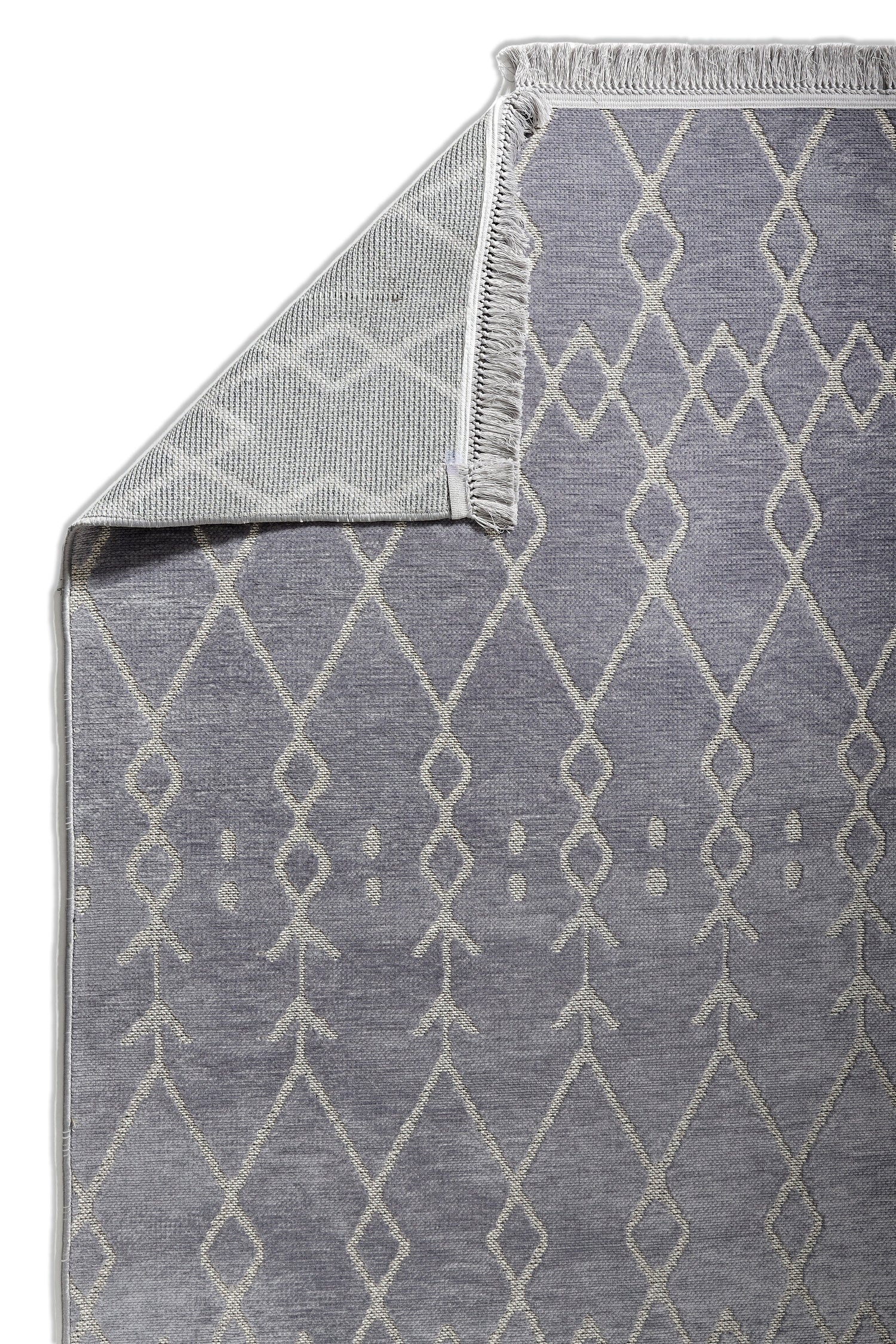 ŞÖNİL MODERN - GRİ Kaymaz Taban İskandinav Desenli Salon Koridor Mutfak Şönil Kilim Dokuma Halı