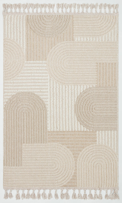 OSLO T-04 KAHVE Yumuşak Bukle (Loop) Dokuma Geometrik Desenli Salon Mutfak Koridor Halısı