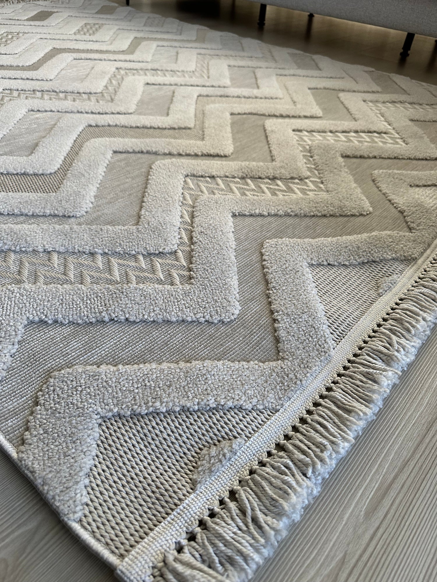 PALERMO L14 GRİ Modern Geometrik Desenli Salon Mutfak Koridor Halısı-KP