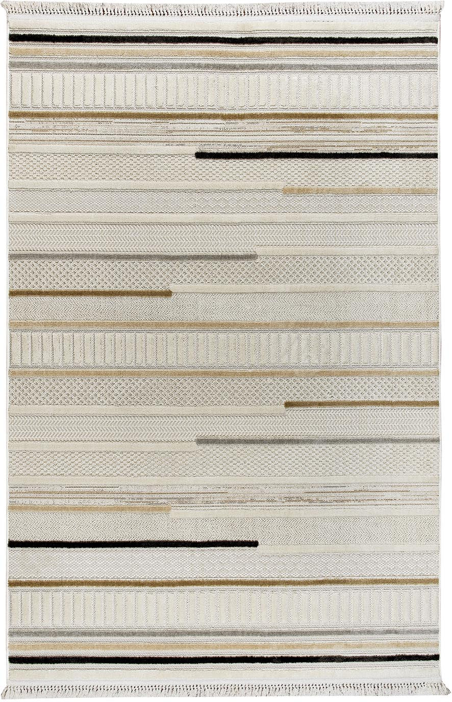 İCON T-PE03-BEJ Modern Geometrik Desenli Salon Koridor Mutfak Halısı