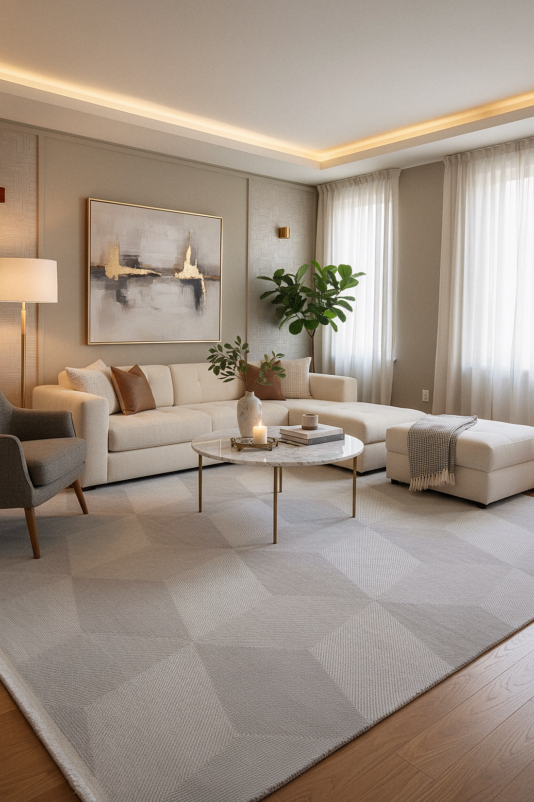 PRATO T-PR01 GRİ Akrilik Viskon Sık Dokuma Salon Koridor Mutfak Halısı