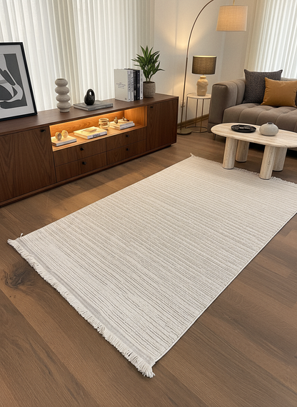 PALERMO C1-BEJ Sık Dokuma Modern Geometrik Desenli Salon Koridor Mutfak Halısı