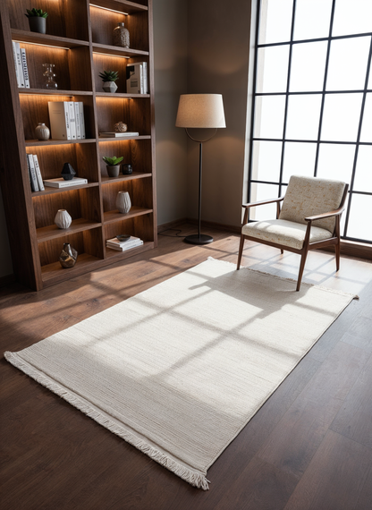 PALERMO C3-KREM Sık Dokuma Modern Geometrik Desenli Salon Koridor Mutfak Halısı