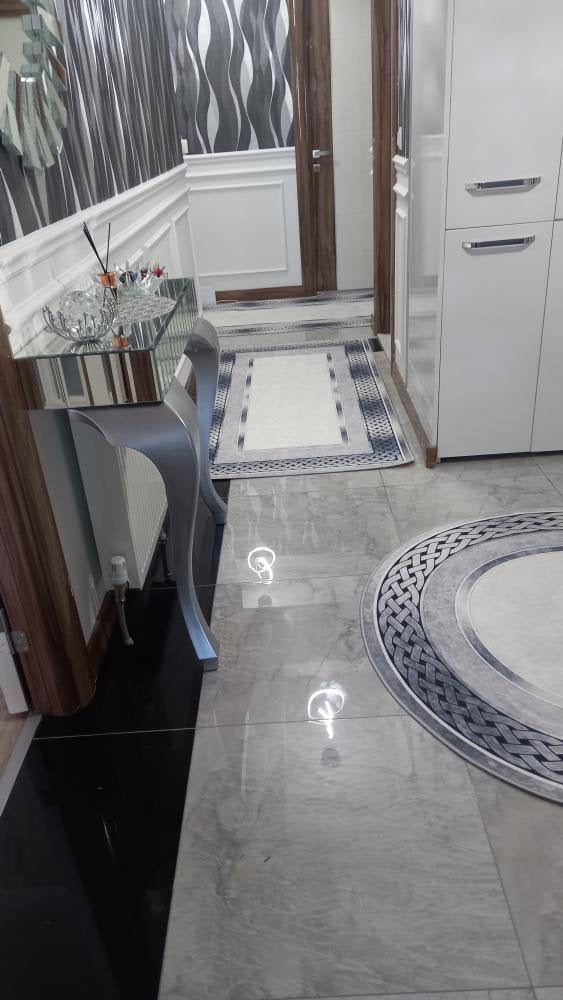 SİNATRA GÜMÜŞ - %100 Pamuk Dokuma Taban Makinede Yıkanabilir Kaymaz Halı