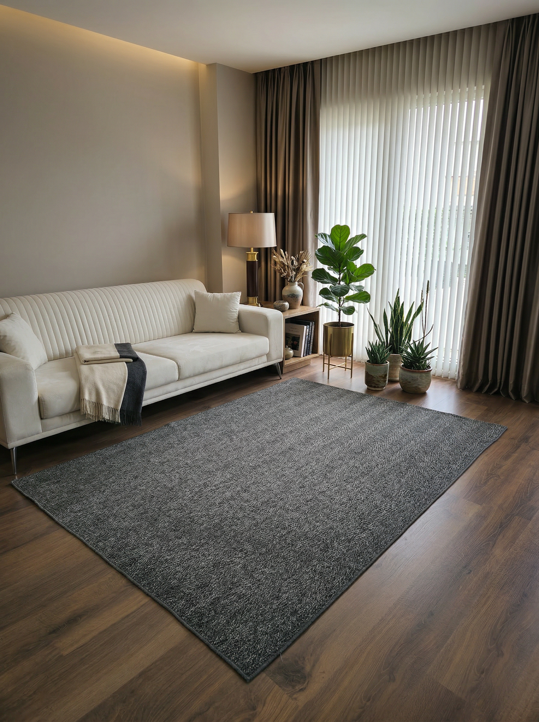 SİSAL SRN ANTRASİT Jüt Hasır Dokulu Doğal Salon Mutfak Koridor Balkon Halısı