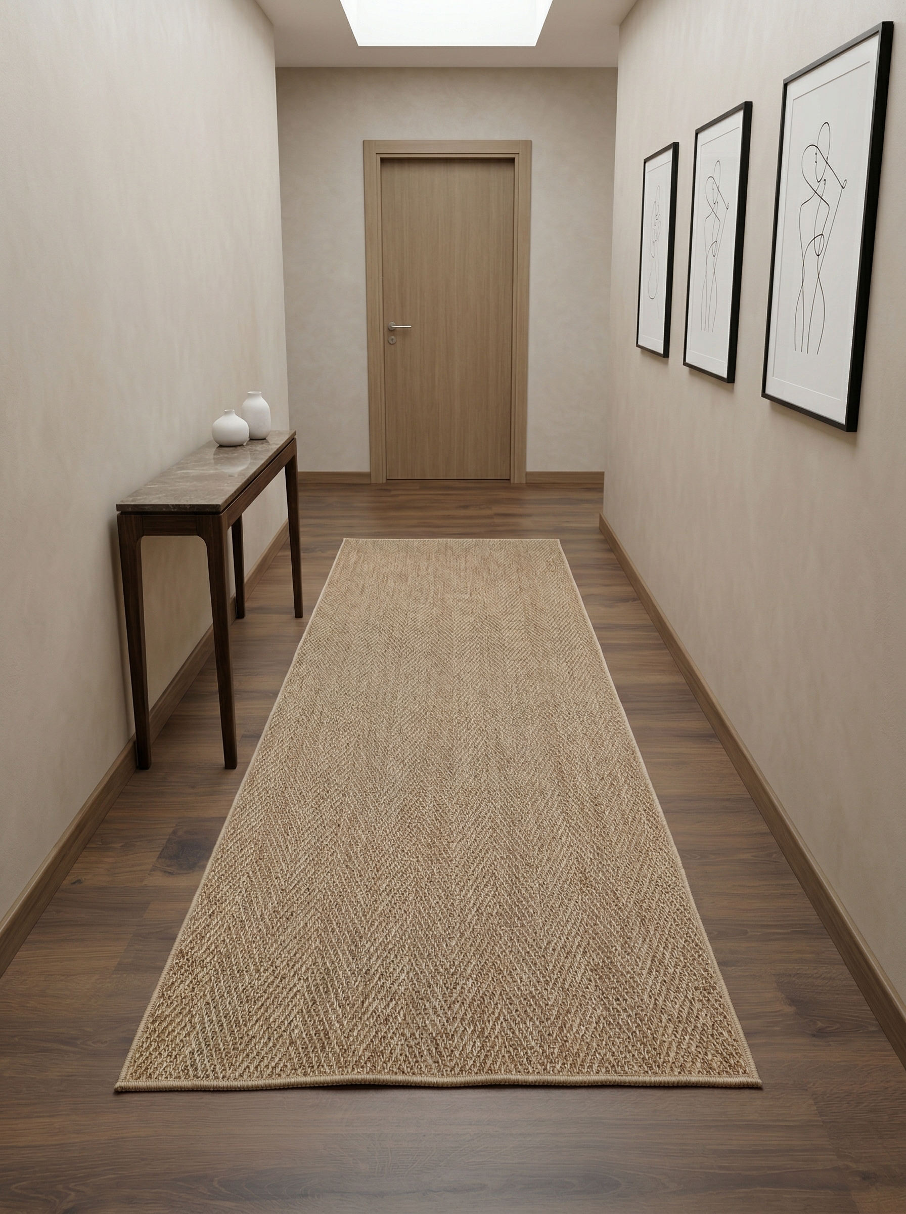 SİSAL SRN KAHVE Jüt Hasır Dokulu Doğal Salon Mutfak Koridor Balkon Halısı