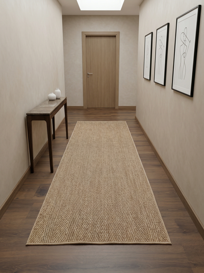 SİSAL SRN KAHVE Jüt Hasır Dokulu Doğal Salon Mutfak Koridor Balkon Halısı