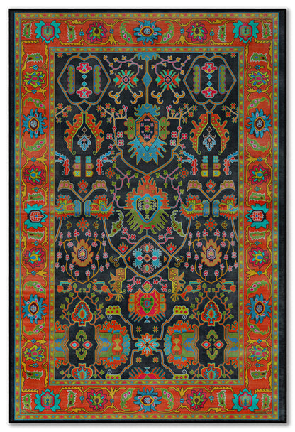 Arte VN042 Vintage Çiçek Figürlü Dekoratif Şönil Halı