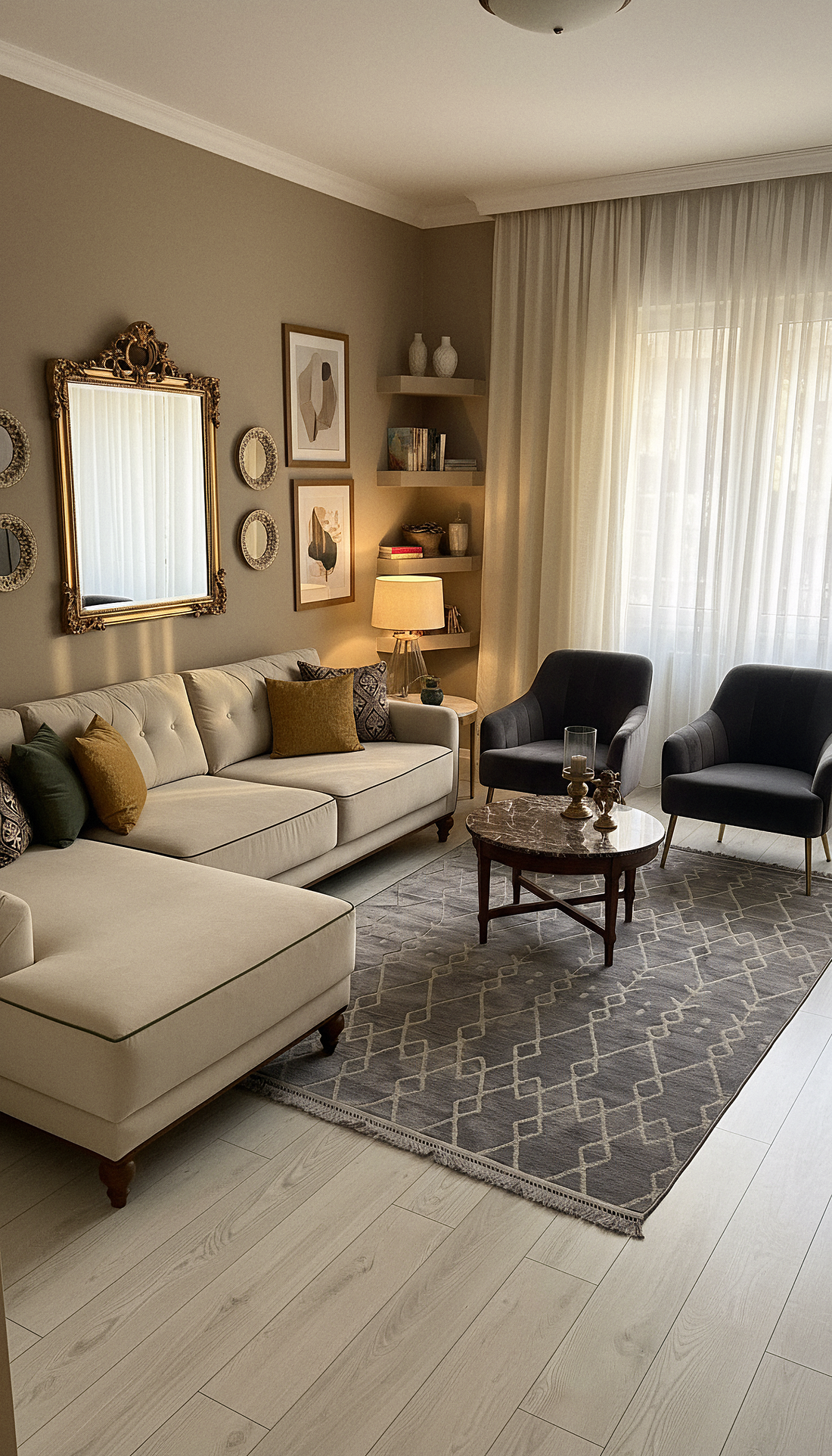 ŞÖNİL MODERN - GRİ Makinede Yıkanabilir İskandinav Desenli Salon Koridor Mutfak Şönil Dokuma Halı