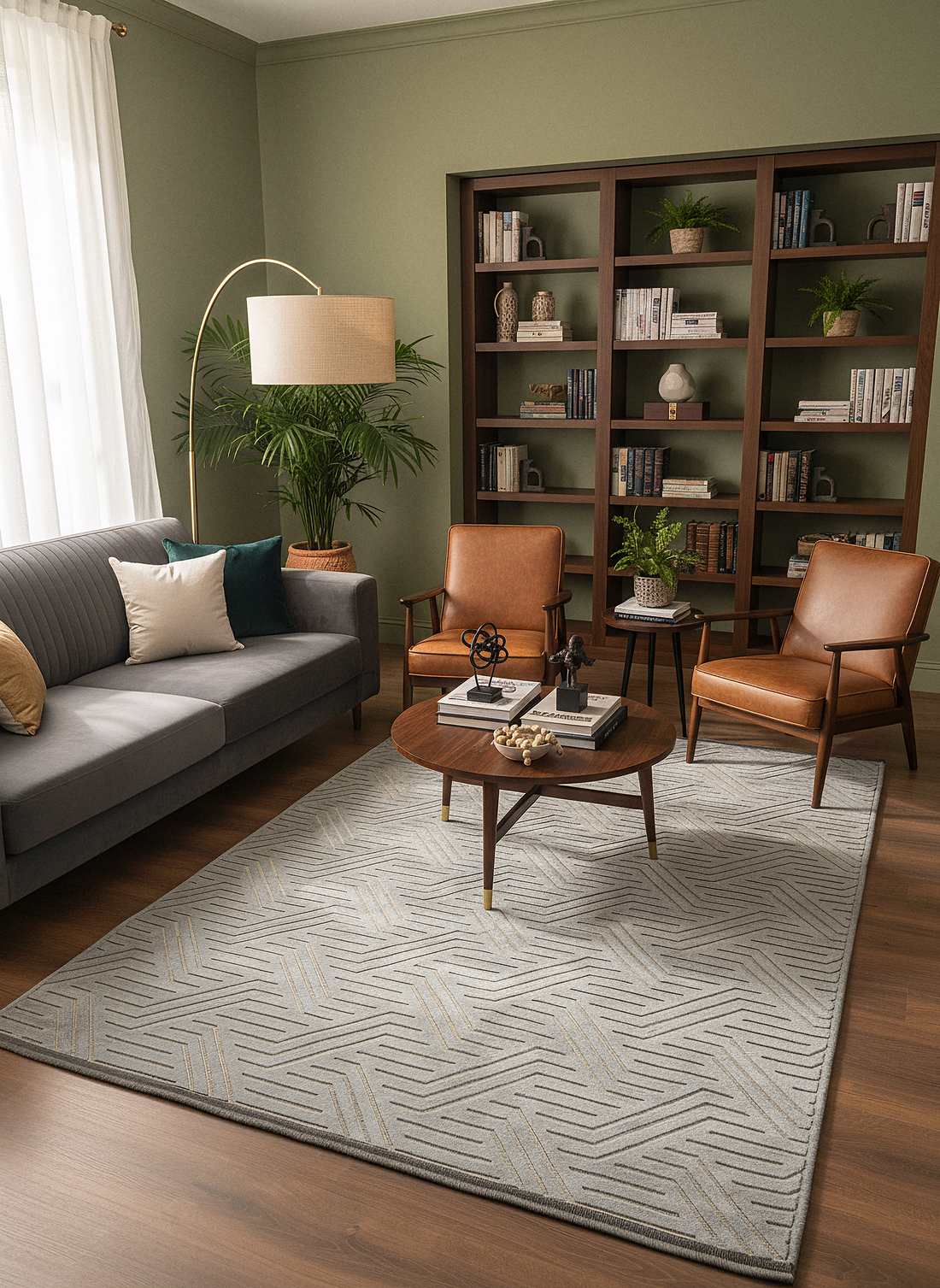 ŞÖNİL PERLA - GRİ Makinede Yıkanabilir Geometrik Modern Desenli Salon Koridor Mutfak Şönil Dokuma Halı