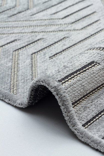 ŞÖNİL PERLA - GRİ Kaymaz Taban Salon Şönil Kilim Dokuma Halı