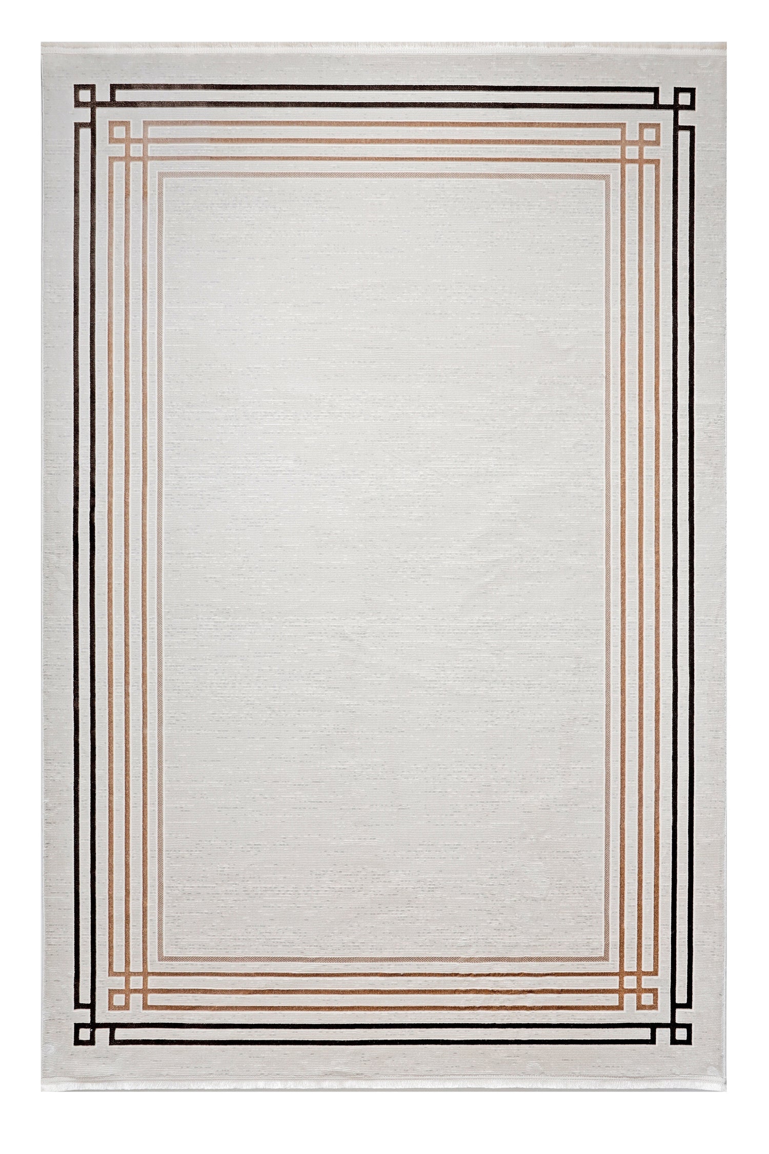 LOTUS C31-KAHVE/BEJ/KREM Sentetik Bambu Parlak Saten Salon Koridor Mutfak Halısı