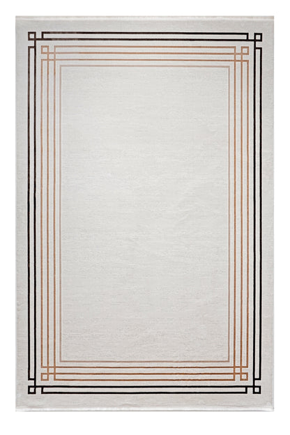 LOTUS C31-KAHVE/BEJ/KREM Sentetik Bambu Parlak Saten Salon Koridor Mutfak Halısı