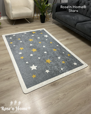 STARS - %100 Pamuk Dokuma Taban Makinede Yıkanabilir Kaymaz Halı