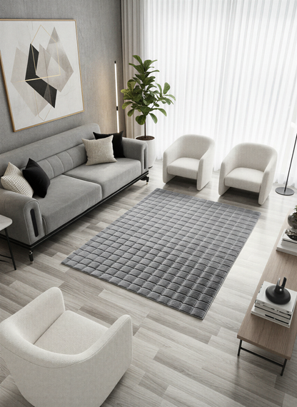 TAVŞAN SAMUR FÜME -  Kaymaz Taban Tavşan Shaggy Yatak Odası Oturma Odası Çocuk Odası Halısı