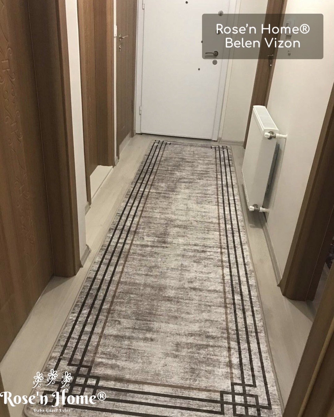 BELEN VİZON - %100 Pamuk Dokuma Taban Makinede Yıkanabilir Kaymaz Halı