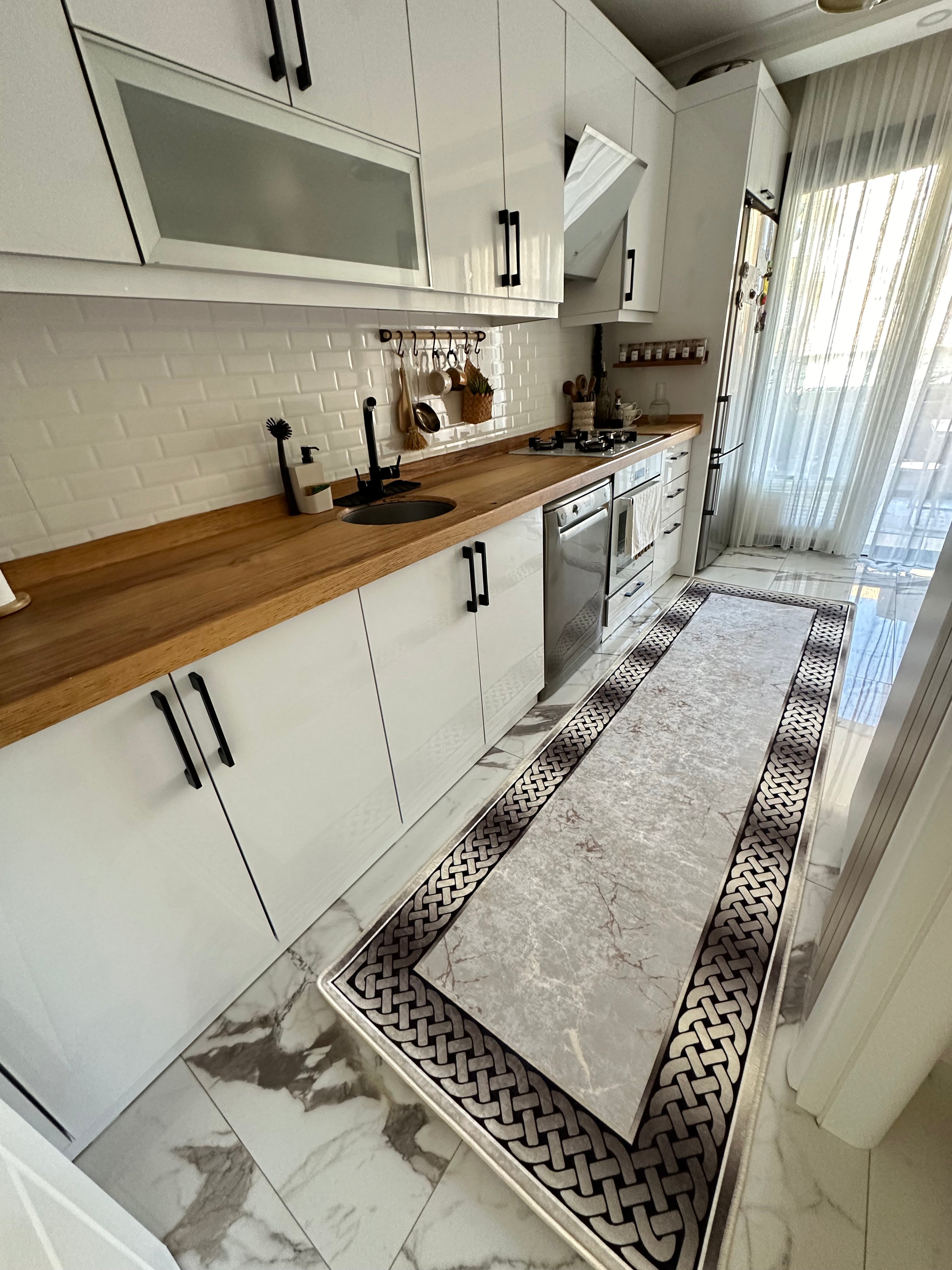 SİNATRA BRİLL VİZON - %100 Pamuk Dokuma Taban Makinede Yıkanabilir Kaymaz Halı