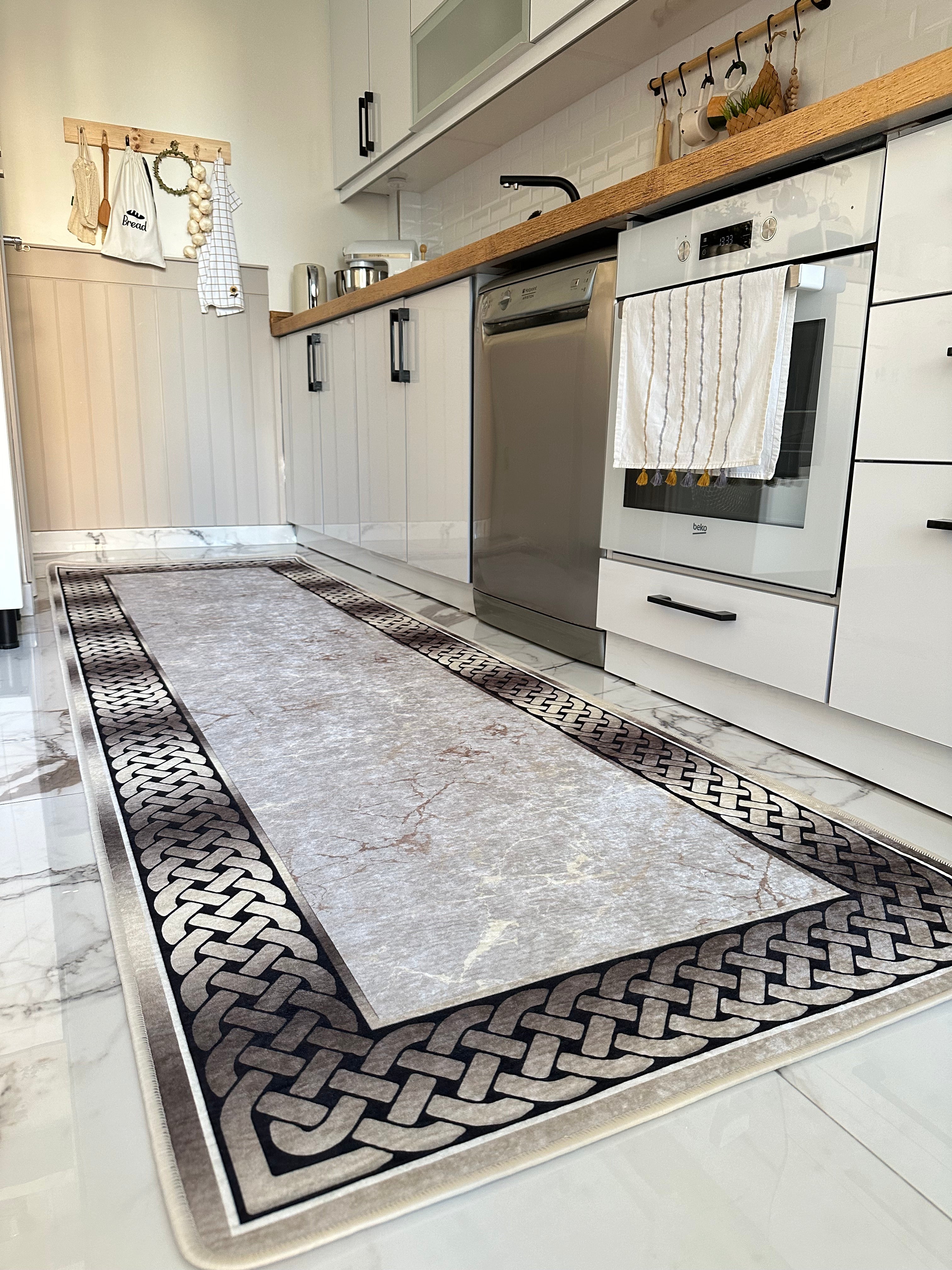 SİNATRA BRİLL VİZON - %100 Pamuk Dokuma Taban Makinede Yıkanabilir Kaymaz Halı