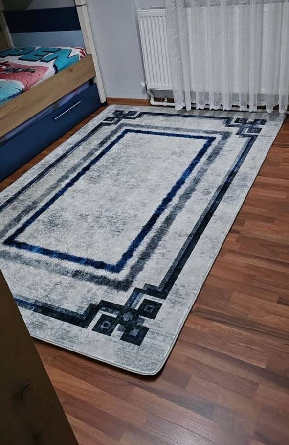 TULİPA - %100 Pamuk Dokuma Taban Makinede Yıkanabilir Kaymaz Halı