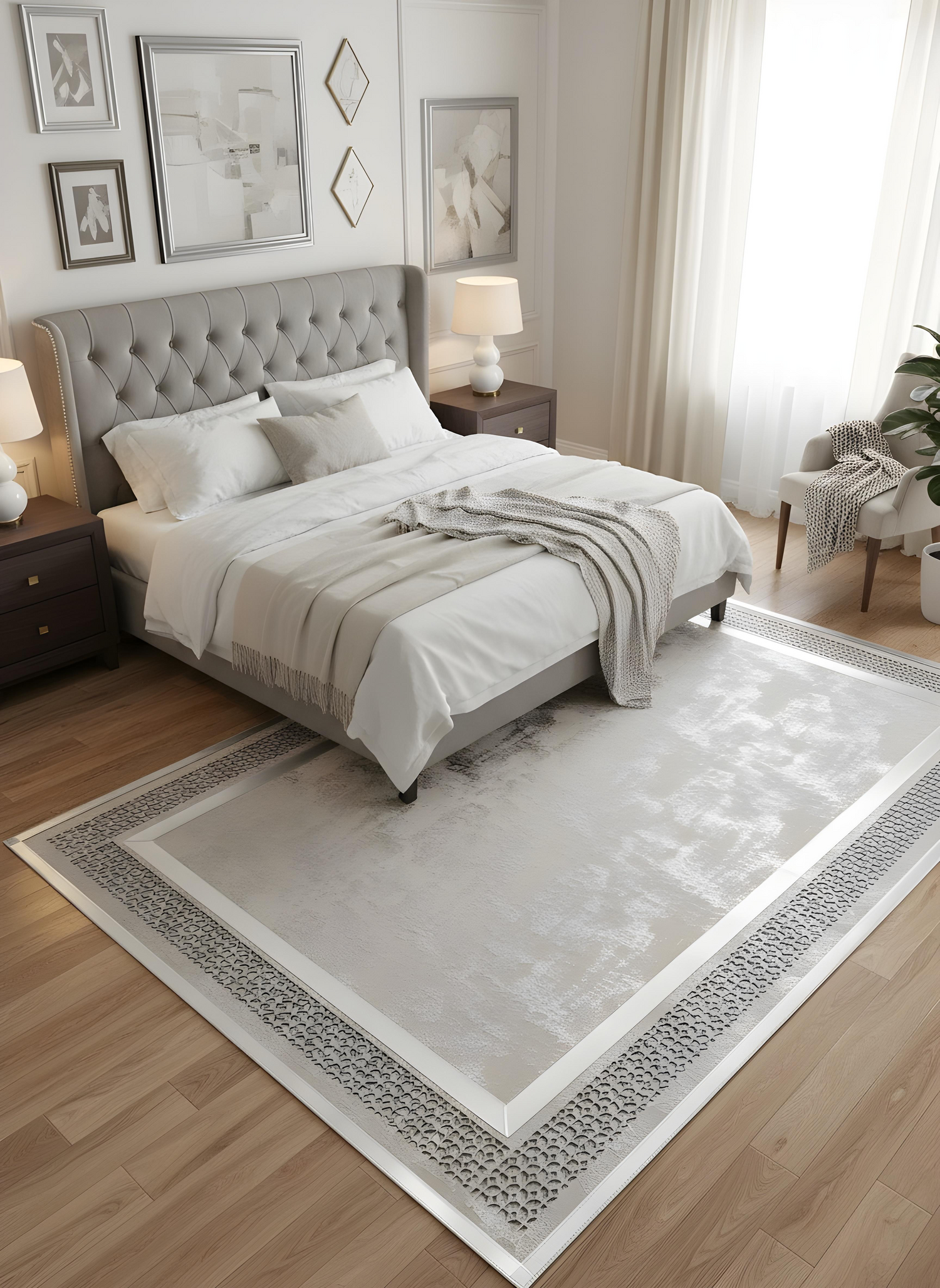 Royal Serisi Valeri - El İşçiliği ile Üretilmiş Varaklı Deri Dekoratif Halı