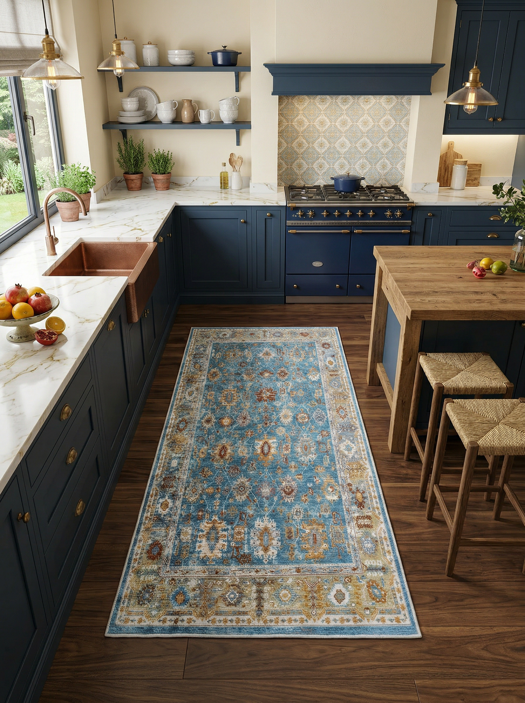 Arte VN016-2 Vintage Klasik Desenli Dekoratif Şönil Halı