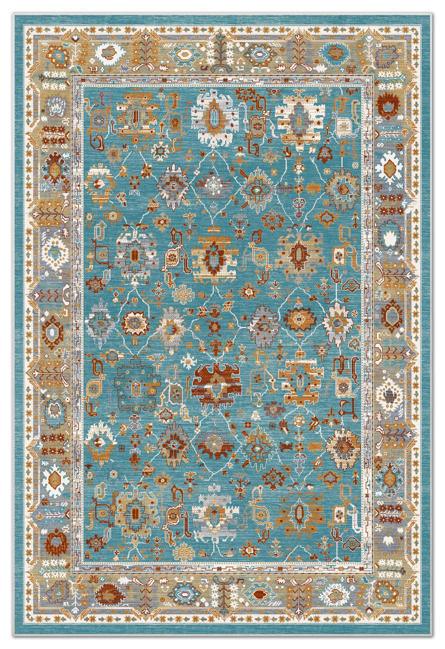 Arte VN016-2 Vintage Klasik Desenli Dekoratif Şönil Halı